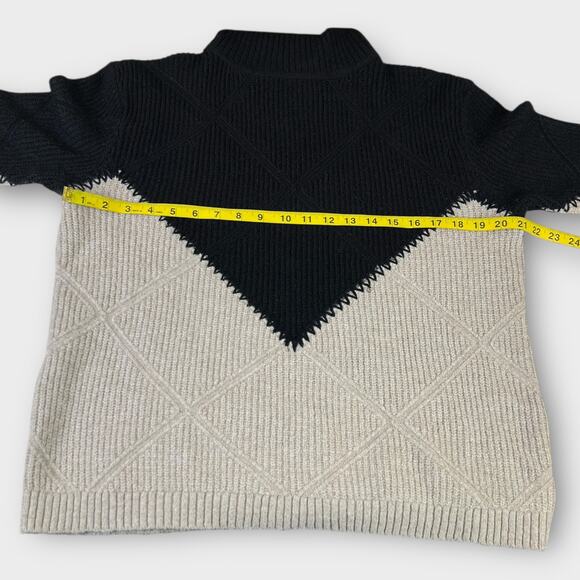 Hyacinth House Black & Tan Diamond Demi Turtleneck Size XS - Picture 7 of 7